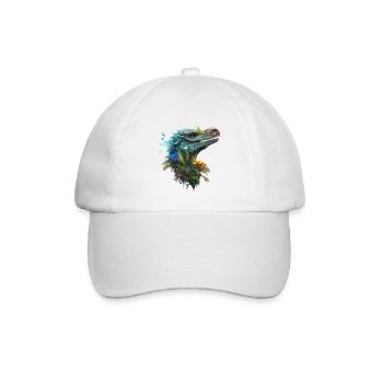 Blauer Velociraptor - Baseballkappe - Weiß/Weiß - Vorne
