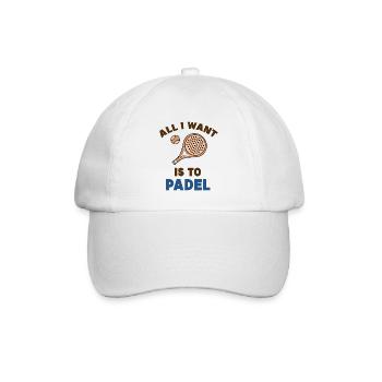Padel Trainer Ball Racket Padelspiel Statement - Baseballkappe - Weiß/Weiß - Vorne