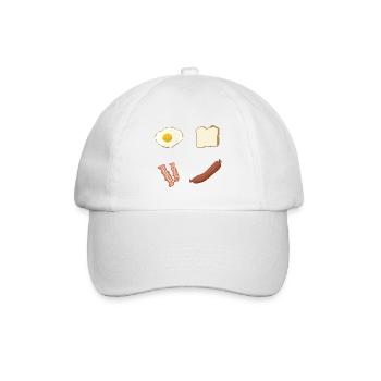 Pixelfrühstück Platte - Baseballkappe - Weiß/Weiß - Vorne
