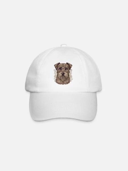 Muster-Hund - Baseballkappe - Weiß/Weiß