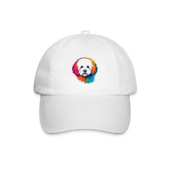 Bichon Frise - Baseballkappe - Weiß/Weiß - Vorne