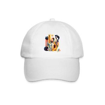 3D - Baseballkappe - Weiß/Weiß - Vorne