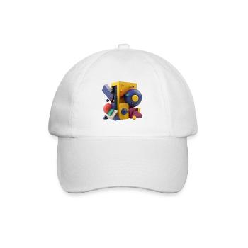 3D - Baseballkappe - Weiß/Weiß - Vorne