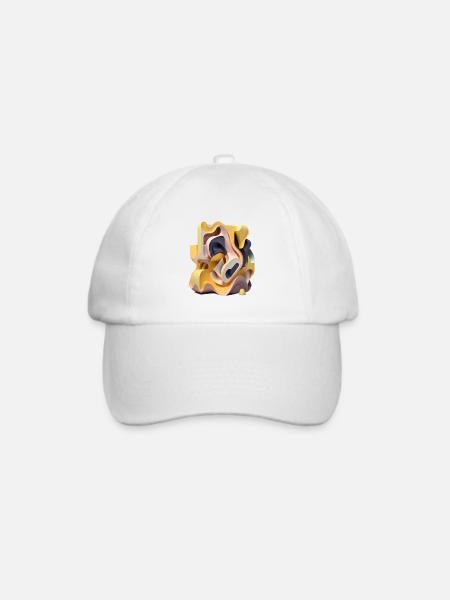 3D - Baseballkappe - Weiß/Weiß