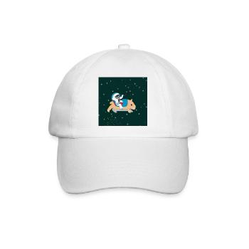 Astronaut auf einem Weltraum-Wasserschwein - Baseballkappe - Weiß/Weiß - Vorne