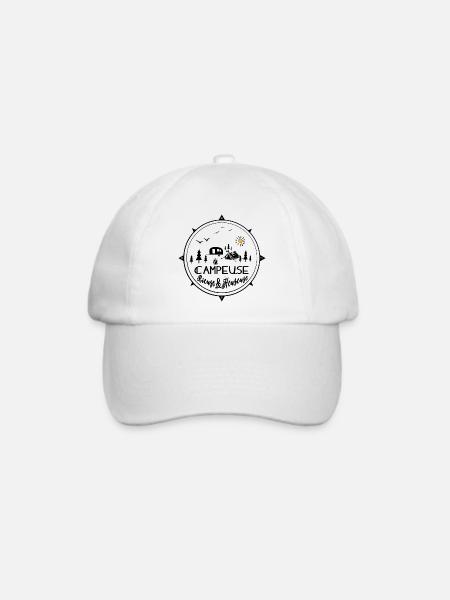 Glücklicher lachender Camper - Baseballkappe - Weiß/Weiß