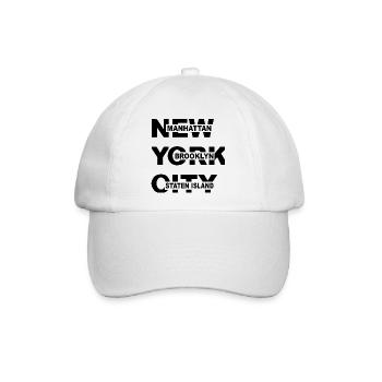 New York City NYC Manhattan Brooklyn Shirt - Baseballkappe - Weiß/Weiß - Vorne