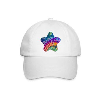 Groovy Tie Dye Stern - Baseballkappe - Weiß/Weiß - Vorne