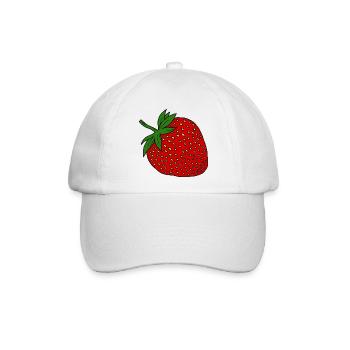Erdbeere - Baseballkappe - Weiß/Weiß - Vorne