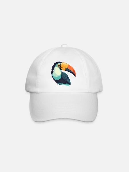 farbenfroher Tukan - Baseballkappe - Weiß/Weiß