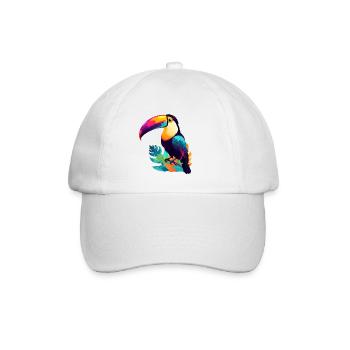 bunter Tukan - Baseballkappe - Weiß/Weiß - Vorne