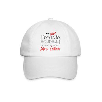 Beste Freunde FREUND Kumpel Kumpels - Baseballkappe - Weiß/Weiß - Vorne