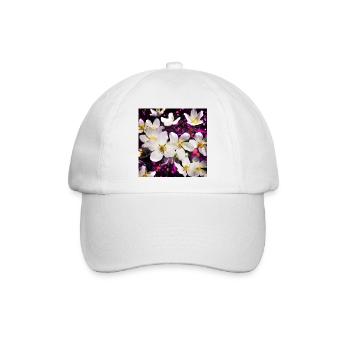 Weiße Anemonen - Baseballkappe - Weiß/Weiß - Vorne