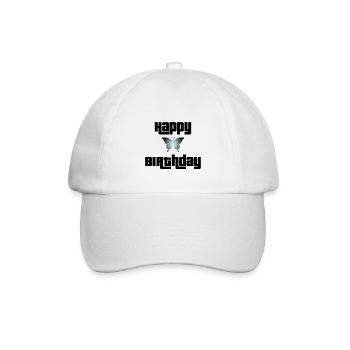 Happy Birthday Schmetterling Design - Baseballkappe - Weiß/Weiß - Vorne