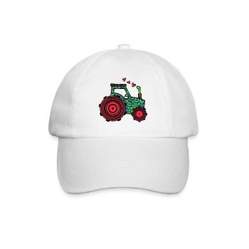 Fahrzeug Herz Traktor Nutzfahrzeug Kraftfahrzeug - Baseballkappe - Weiß/Weiß - Vorne
