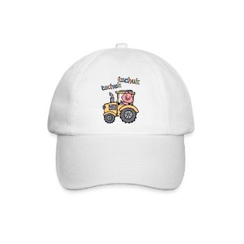Traktor Ackerbau Spruch Landmaschinen Landwirt - Baseballkappe - Weiß/Weiß - Vorne