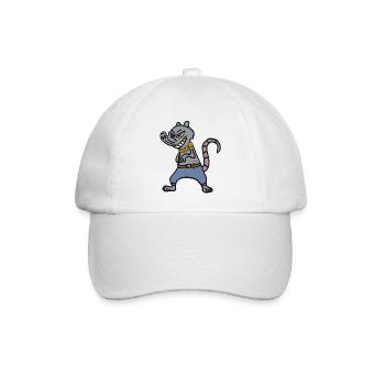 Ratte, rat, rats, Gangster, Bandit, ghetto - Baseballkappe - Weiß/Weiß - Vorne