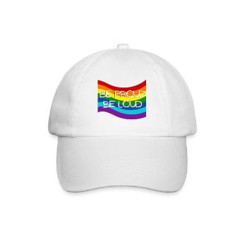 Stolz Laut Pride Flag Design - Baseballkappe - Weiß/Weiß - Vorne
