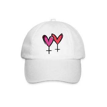 LGBT Homosexuelle Ehe Frauen - Baseballkappe - Weiß/Weiß - Vorne