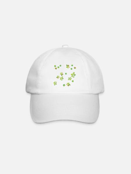 Frühlingsblätter Muster - Baseballkappe - Weiß/Weiß