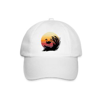 Surfender Flamingo - Baseballkappe - Weiß/Weiß - Vorne
