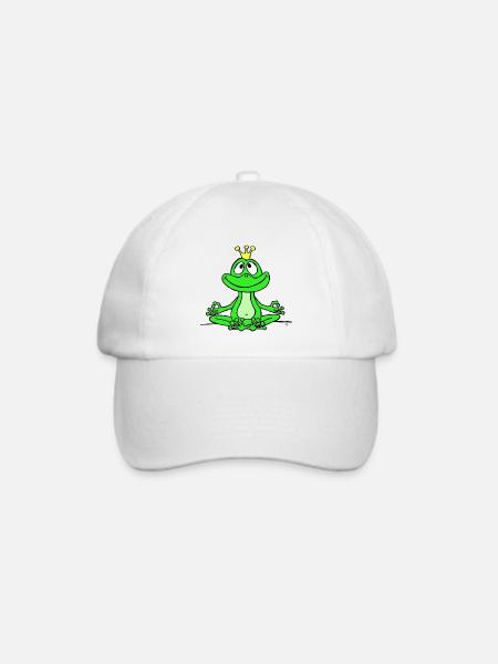 Yoga-Frosch - Baseballkappe - Weiß/Weiß