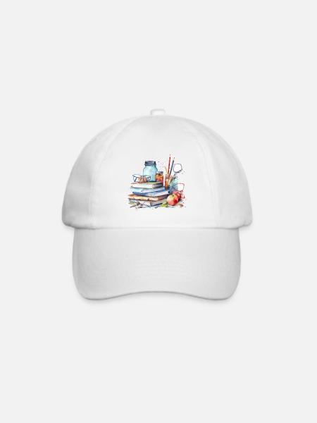 Aquarellbücher Illustration - Baseballkappe - Weiß/Weiß