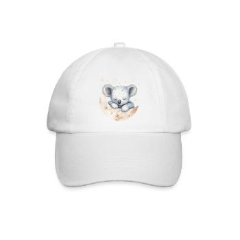 Schlafender Koala im Schlafanzug - Baseballkappe - Weiß/Weiß - Vorne