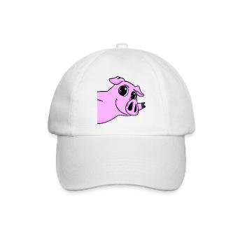 Schwein Gruß Begrüßung - Baseballkappe - Weiß/Weiß - Vorne