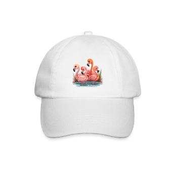Flamingo-Flock - Baseballkappe - Weiß/Weiß - Vorne