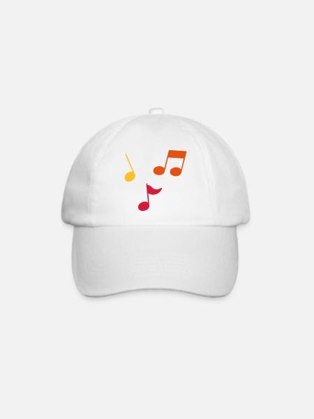 Musiknoten – 3 Farben - Baseballkappe - Weiß/Weiß