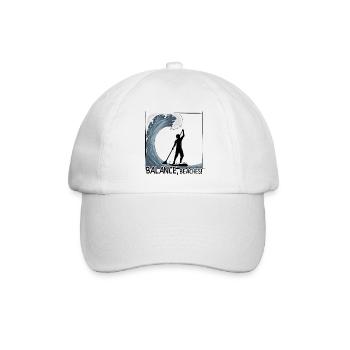 Balance, Beaches! Stand Up Paddler Big Wave Surf - Baseballkappe - Weiß/Weiß - Vorne