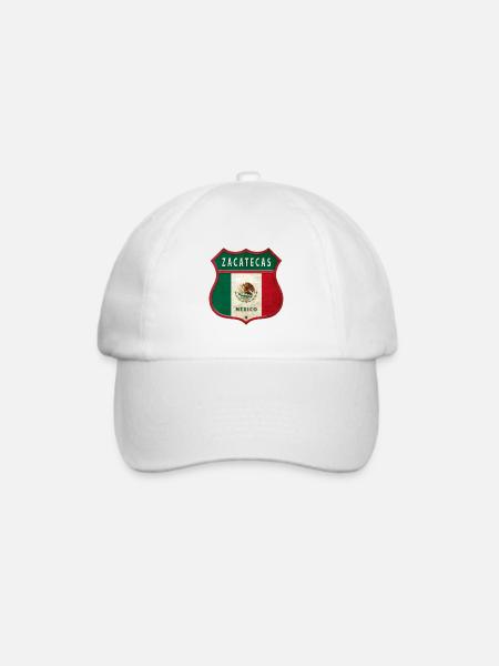 Zacatecas Mexiko Wappen Design - Baseballkappe - Weiß/Weiß