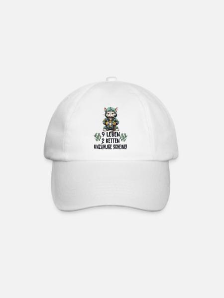 Katzen Hip Hop Design - Baseballkappe - Weiß/Weiß