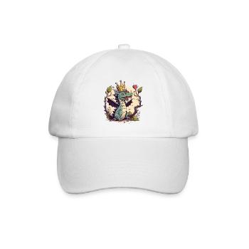 Gekrönter Drache - Baseballkappe - Weiß/Weiß - Vorne