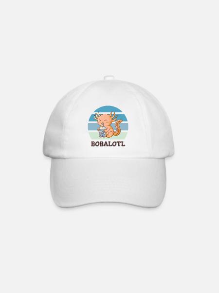 Boba Bubble Tea Axolotl Bobalotl - Baseballkappe - Weiß/Weiß