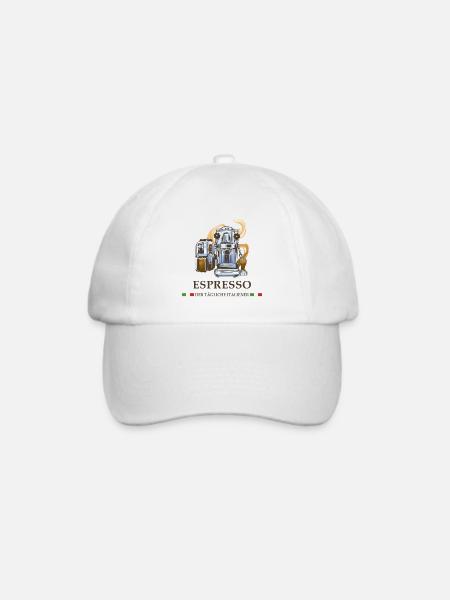 Espresso Italien Design - Baseballkappe - Weiß/Weiß