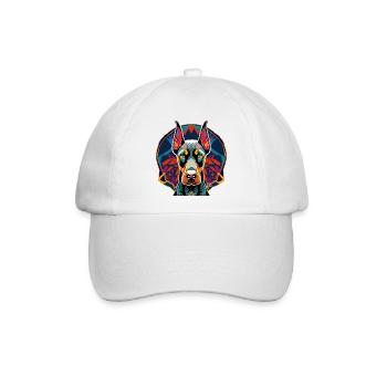 Dobermann - Baseballkappe - Weiß/Weiß - Vorne