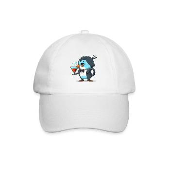 Ausgefallener Pinguin - Baseballkappe - Weiß/Weiß - Vorne