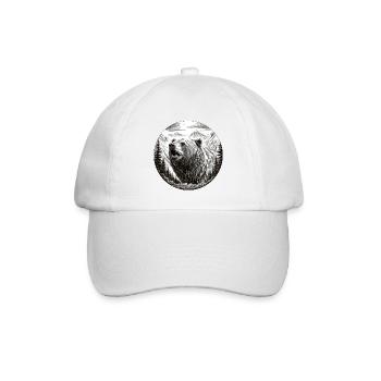 Grizzly Bär - Baseballkappe - Weiß/Weiß - Vorne