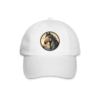 Pferd - Baseballkappe - Weiß/Weiß - Vorne