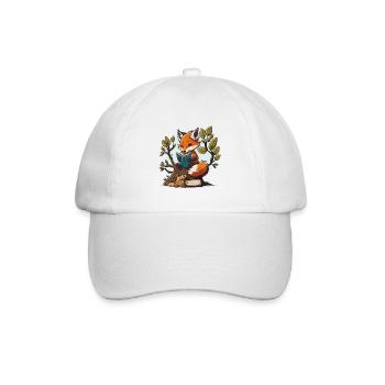 Fleißiger Fuchs - Baseballkappe - Weiß/Weiß - Vorne