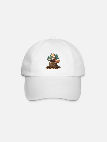 Buchhafter Fuchs - Baseballkappe - Weiß/Weiß