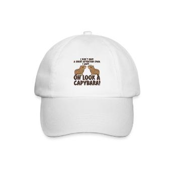 Capybara Zootier Design - Baseballkappe - Weiß/Weiß - Vorne