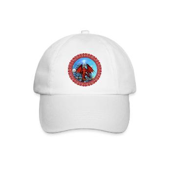 Lustiges Weihnachtsdesign - Baseballkappe - Weiß/Weiß - Vorne