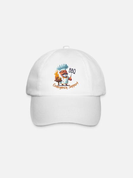 BBQ Notfall Support - Baseballkappe - Weiß/Weiß