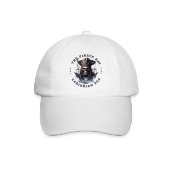 Pirat Totenkopf Jolly Roger Kostüm Geschenkidee - Baseballkappe - Weiß/Weiß - Vorne