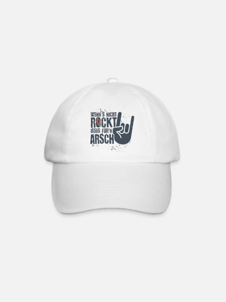 Wenns nicht rockt - für'n Arsch Heavy Metal Rock - Baseballkappe - Weiß/Weiß