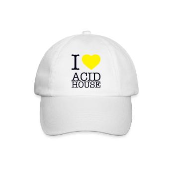 I LOVE ACID HOUSE - Baseballkappe - Weiß/Weiß - Vorne