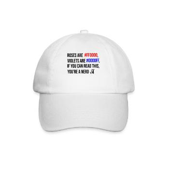 Roses are red, violets are blue - nerd edition - Baseballkappe - Weiß/Weiß - Vorne